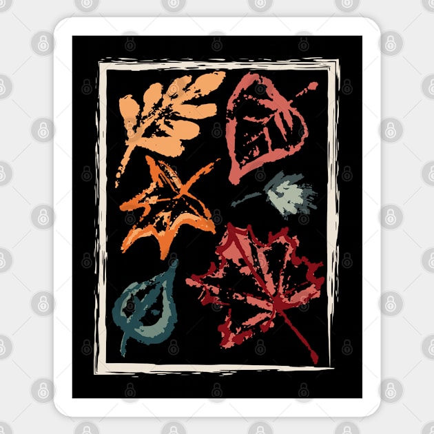 Abstract Autumn Leaves Sticker by Whimsical Frank
